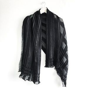 Black cinched sheer shawl